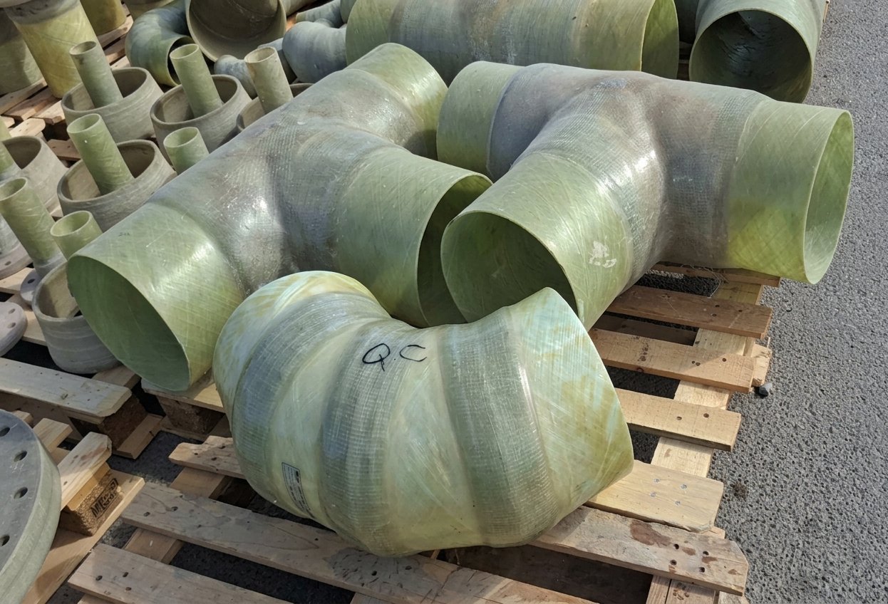 Large-bore elbows ready for dispatch